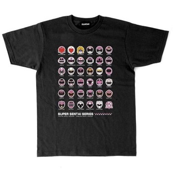 スーパー戦隊シリーズ40作品記念 フェイスtシャツ には歴代レッド ブルーと 歴代イエローやピンク ホワイトも