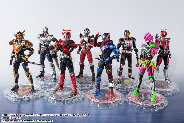 S.H.Figuarts 平成仮面ライダーにライドウォッチ型台座が付属する「20 Kamen Rider Kicks Ver.」8点が予約開始！