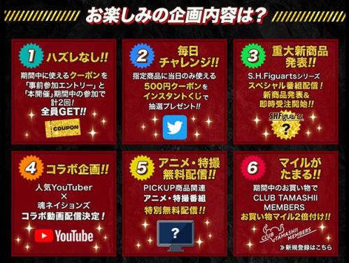 魂ウェブ商店gold Crush 事前参加エントリー受付開始 ハズレなしクーポンもらえる S H Figuarts新商品発表ほか