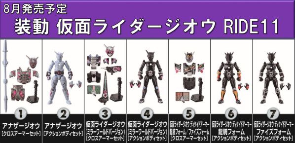 仮面ライダージオウ「装動 RIDE11」にアナザージオウ、ミラーワールドver.、ディケイドアーマー龍騎／ファイズフォームが収録！