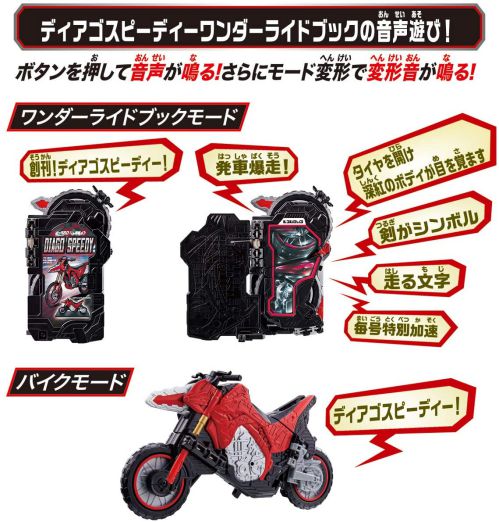 「仮面ライダーセイバー バイク変形 DXディアゴスピーディーワンダーライドブック」が9月26日発売