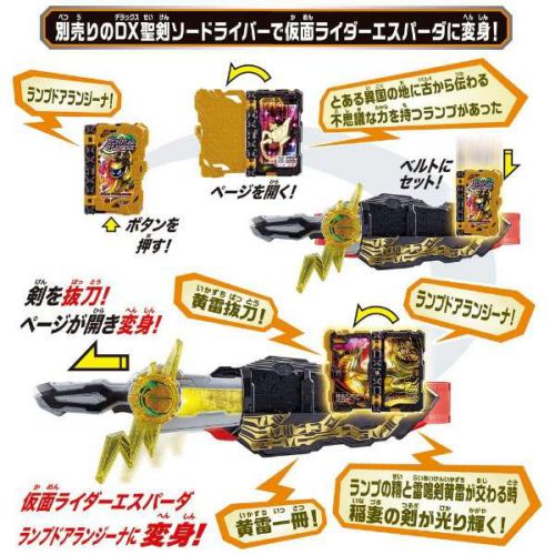 仮面ライダーセイバー「DX雷鳴剣黄雷エンブレム＆ランプドアランジーナワンダーライドブック」