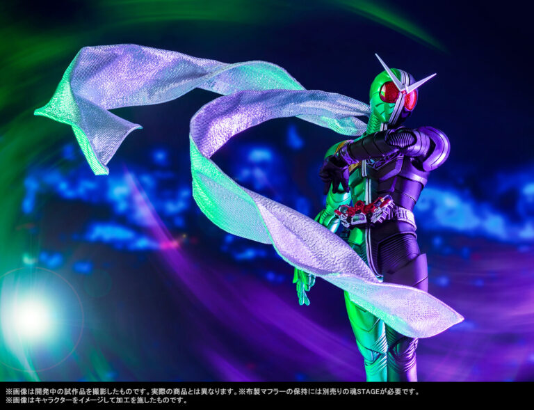 S H Figuarts 真骨彫製法 仮面ライダーw サイクロンジョーカー 風都探偵アニメ化記念 が予約開始 布製マフラーと記念台座パーツ付属