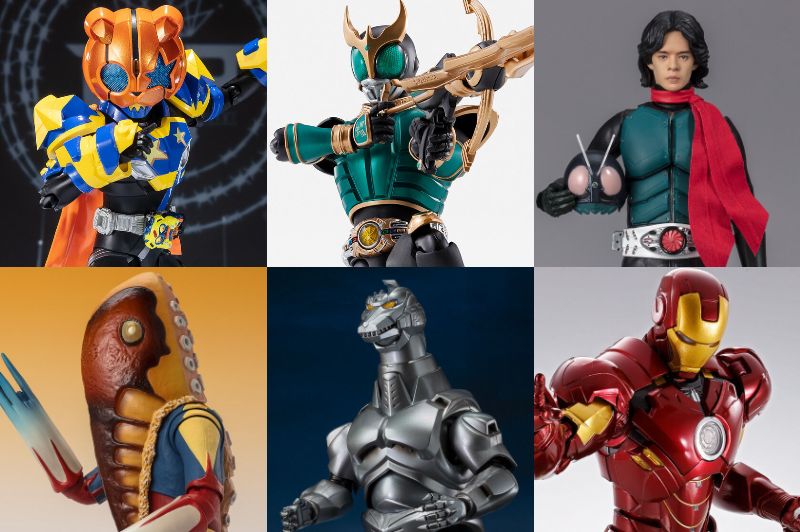 S.H.Figuarts 仮面ライダーパンクジャック、真骨彫クウガ ライジングペガサス、シン・仮面ライダー/本郷猛、メトロン星人 狙われた街Ver.、メカゴジラ1993、アイアンマン マーク4 ほか9/3まで！