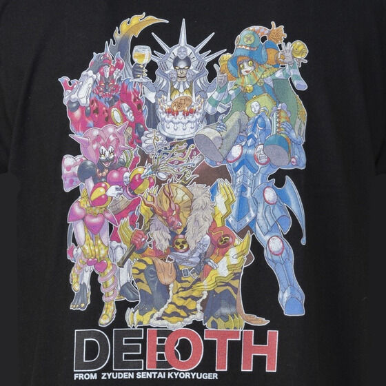 『獣電戦隊キョウリュウジャー』悪の組織「デーボス軍」のK-Suke氏デザイン10周年記念Tシャツ、ポスタータオル、トートバッグ