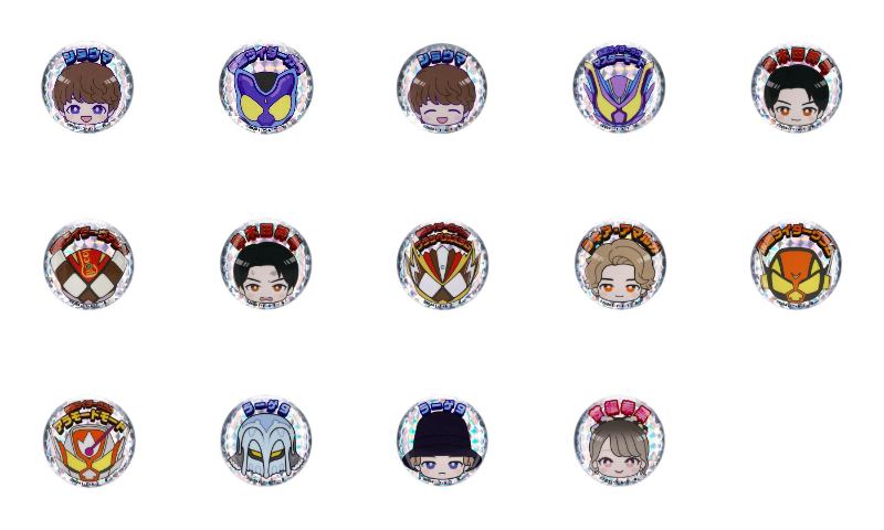 仮面ライダーガヴ「かおかおおかお缶バッジ」全14種がハピクロに登場