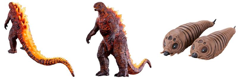 ムービーモンスターシリーズ『ゴジラ キング・オブ・モンスターズ』バーニングゴジラ(2019)、『ゴジラ×モスラ×メカゴジラ 東京SOS』モスラ幼虫 (2003) 双子セット