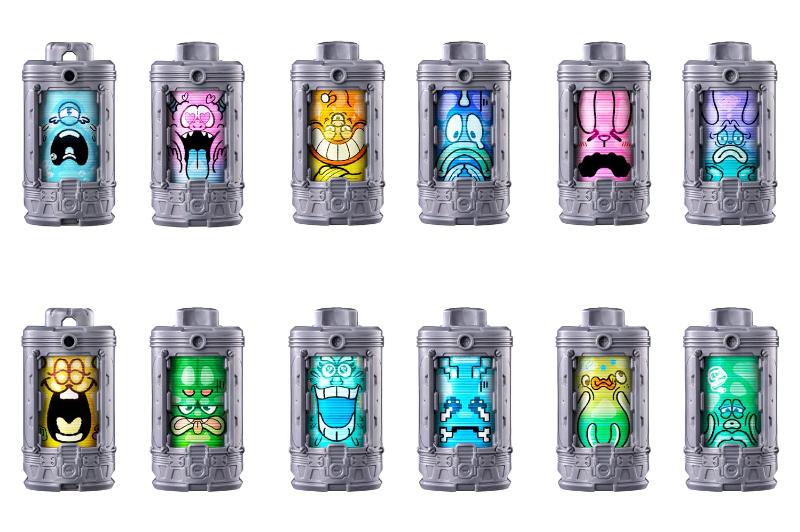 超宇宙刑事ギャバン インフィニティ「DXエモルギアセット」01～06！天面パーツを押すと絵柄が3種類に or 回転させると絵柄が2種類にチェンジ！