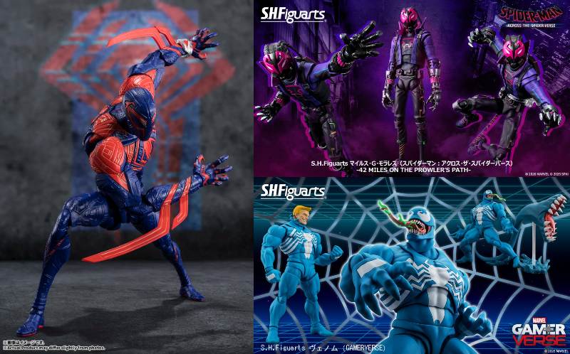 スパイダーマン：アクロス・ザ・スパイダーバース「S.H.Figuarts スパイダーマン 2099」「S.H.Figuarts マイルス・G・モラレス」、GAMERVERSE「S.H.Figuarts ヴェノム」